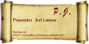 Popesku Julianna névjegykártya